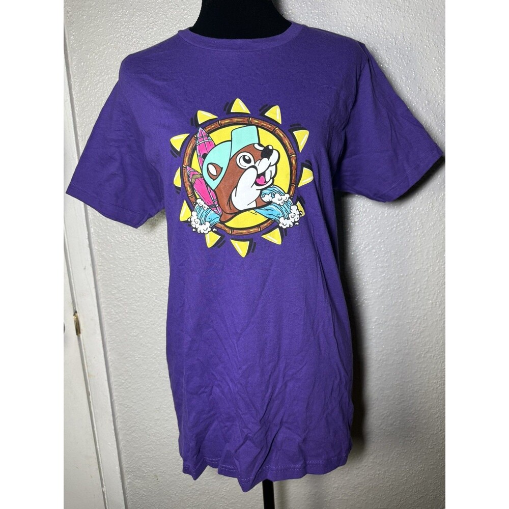 Bucees Shirt size small Purple Did Somebody Say Surf Sun Summer Graphic Tee